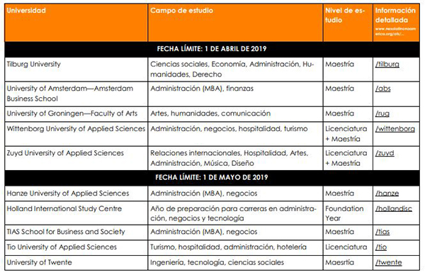 DV Becas países bajos 3R