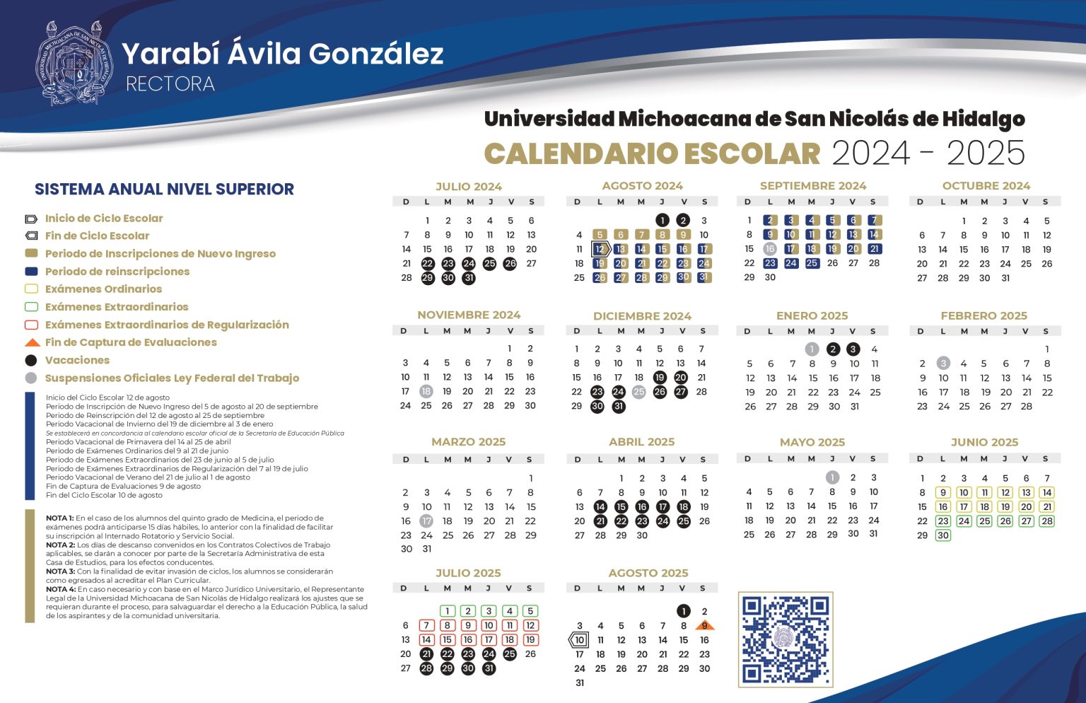 Calendario Escolar UMSNH